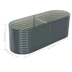 Berkfield Garden Raised Bed 240x80x81 cm Galvanised Steel Grey