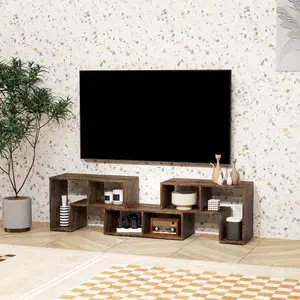 HOMCOM TV Unit for TVs up to 75 Inches, Free Combination TV Stand, Brown