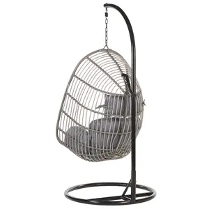 Hanging Chair with Stand CASOLI PE Rattan Grey