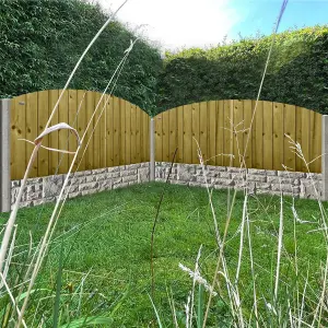 Dome Top Feather Edge Fence Panel (Pack of 4) Width: 6ft x Height: 2ft Vertical Closeboard Planks Fully Framed