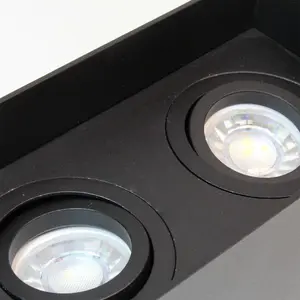 Luminosa Clark Double Spotlight 2xGU10 Surface Mounted Black