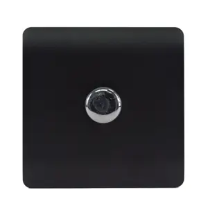 Trendi Switch 1 Gang 1 or 2 way 150w Rotary LED Dimmer Light Switch in Matt Black