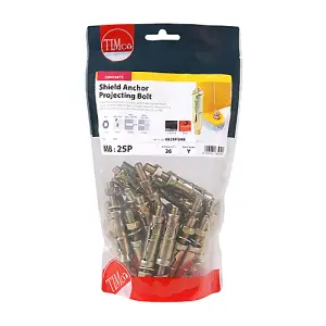 TIMCO Shield Anchors Projecting Bolt Gold - M8:25P (M8 x 70)