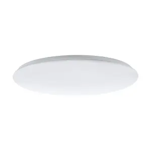 Flush Ceiling Light Colour White Shade White Plastic Bulb LED 60W Included