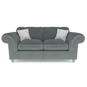 Windsor Steel 3 Seater & 2 Seater Sofas - Silver Feet