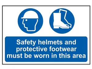 Durable Scan Safety Sign for Helmets and Footwear - PVC 600x400mm