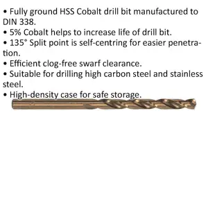 5-Pack 13mm HSS Cobalt Drill Bits for Long-Lasting Performance