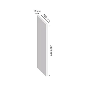 Oak effect Semi edged Furniture panel, (L)2.5m (W)400mm (T)18mm