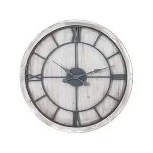 Hill Interiors Williston Wall Clock White/Silver (90cm x 5cm x 90cm)