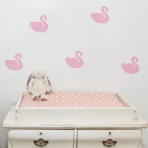 Swan Wall Stickers in colour Pink