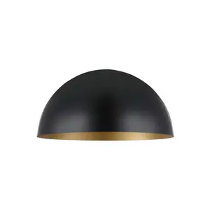 GoodHome Songor Black Gold effect Dome Light shade (D)38cm