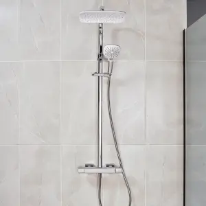 Triton Velino Gloss Chrome effect Thermostatic Mixer Multi head shower