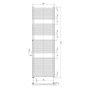 Sutton Chrome Heated Towel Rail - 1600x500mm