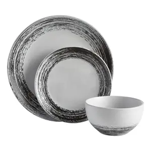 Maison by Premier Middag Black And White Dinner Set