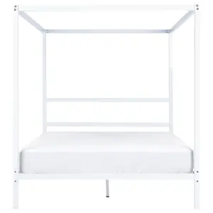 Metal EU King Size Canopy Bed White LESTARDS