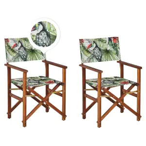 Set of 2 Garden Chairs CINE Acacia Wood Green