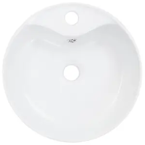 Berkfield Wash Basin with Overflow 36x13 cm Ceramic White