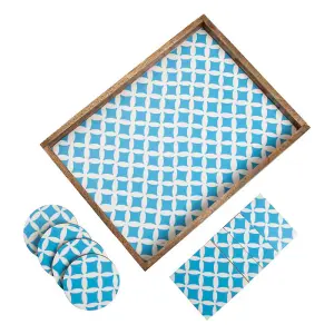 Penguin Home Diamond Design Serving Tray Coasters set