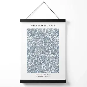 William Morris Larkspur in Blue Medium Poster with Black Hanger