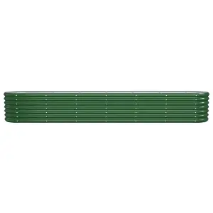 Berkfield Garden Planter Powder-coated Steel 260x40x36 cm Green