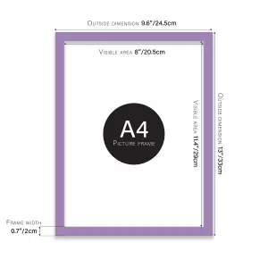 A4 Purple Picture Frame Fits A4 (21 x 29.7cm - 8.3 x 11.7in) Poster, Photo, Artwork, or Print.