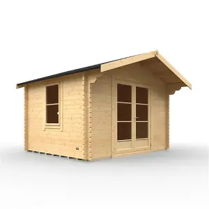 8ft x 8ft (2350mm x 2350mm) Horsforth "The Topeka Plus" 44mm Log Cabin With 1 Opening Window