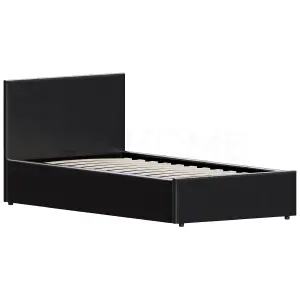 Vida Designs Lisbon Black 3ft Single Ottoman Faux Leather Bed Frame