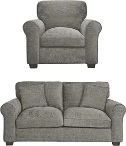 Argos Home Taylor Fabric Chair & 2 Seater Sofa - Grey