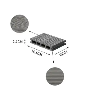 Grey WPC Composite Decking Waterproof Floor Tile Sample