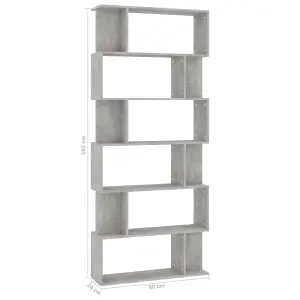 Berkfield Book Cabinet/Room Divider Concrete Grey 80x24x192 cm Engineered Wood