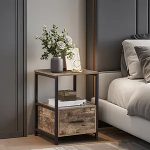 NS 1 Drawer Bedside Table Grey