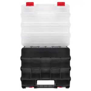 Hardys 32cm Double Layer Plastic Toolbox Storage Compartment DIY Organiser Tray Case