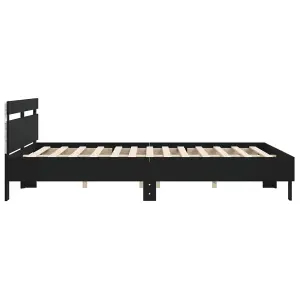 Berkfield Bed Frame with LED without Mattress Black 160x200 cm