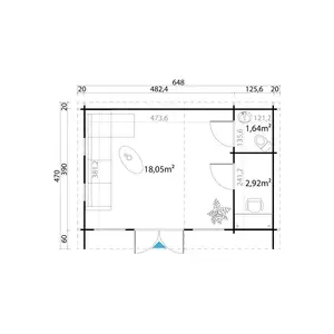 21 x 15 Ft Tongue and Groove Summer House Natural Wood