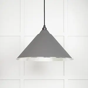 Hammered Nickel Hockley Pendant in Bluff