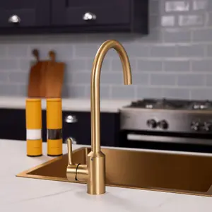 Flode Bryne Kitchen Mixier Tap Brushed Brass Finish