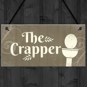 Red Ocean The Crapper Shabby Chic Bathroom Signs And Plaques Funny Novelty Toilet Sign For Door Wall Decor Gifts