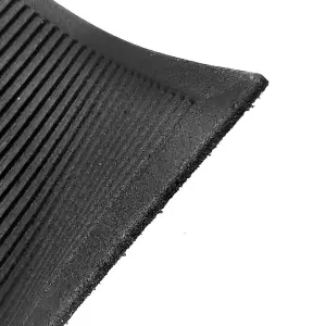 Nicoman Black Harmony Ribbed Rubber Heavy duty Door mat, 120cm x 80cm