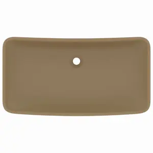 Belfry Bathroom Mcneely 380mm W Ceramic Rectangular Sink Cream