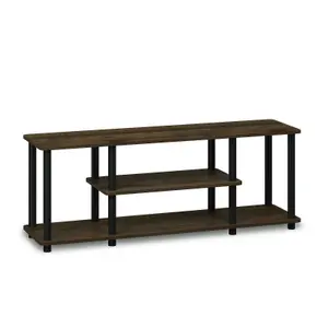 Furinno Turn-N-Tube No Tools 3D 3-Tier Entertainment TV Stands, Columbia Walnut/Black