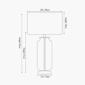 Grey Ombre Glass Table Lamp With Grey Lampshade