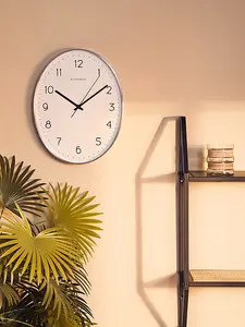 Interiors By Premier Oval Wall Clock With Silver Finish, Durable Construction Wall Clock For Kitchen, Elegant Clock For Outdoor