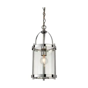 Luminosa Imperial 1 Light Round Ceiling Pendant Lantern Chrome, E27