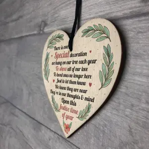 Red Ocean Memorial Plaque Decoration Mum Dad Nan Memorial Gift Wooden Heart In Memory Christmas Plaque