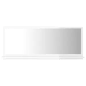 Dorlene Framed Wall Mounted Bathroom Mirror High Gloss White / 90 cm