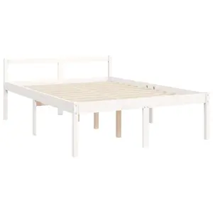 Berkfield Bed Frame with Headboard White 120x200 cm Solid Wood