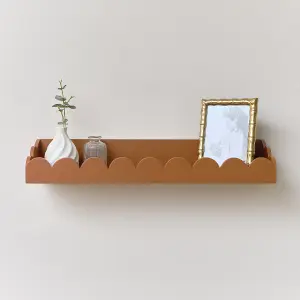 Melody Maison Rust Scalloped Wall Storage Shelf - 61cm