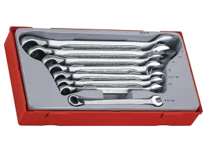 Teng TT6508R Metric Ratchet Combination Spanner Set, 8 Piece