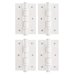 AFIT White Door Hinges - 3 Inch / 76mm  Internal Fire Door Hinges - 2 Pairs