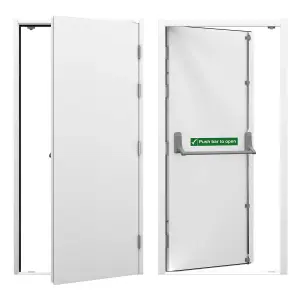 Latham's Security Emergency Escape Door & Frame -  (H)2020mm (W)845mm, RH Hinge